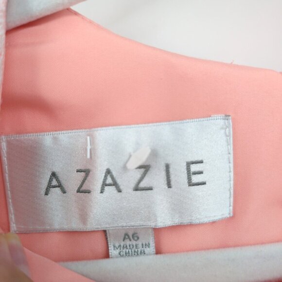 Azazie Kate Maxi Dress Agave Peach Pink Lace Chiffon Bridesmaid Prom Dance A6 - Picture 9 of 14